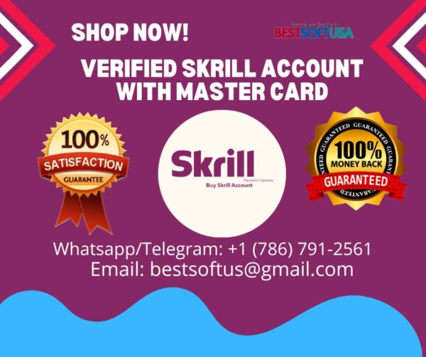 Verified Skrill Account with Card 346546546